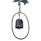 70" Metal Rain Chain - Forest Trees & Zen Bells, Aged Verdigris, 3.25" Diameter